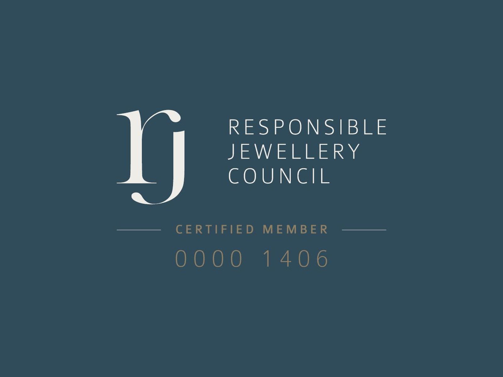 Responsible Jewellery Council Certified Member mark — member № 0000 1406